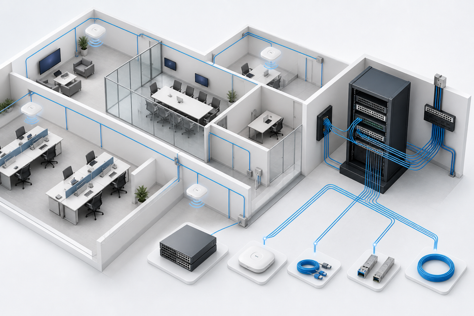 Enterprise office network deployment architecture