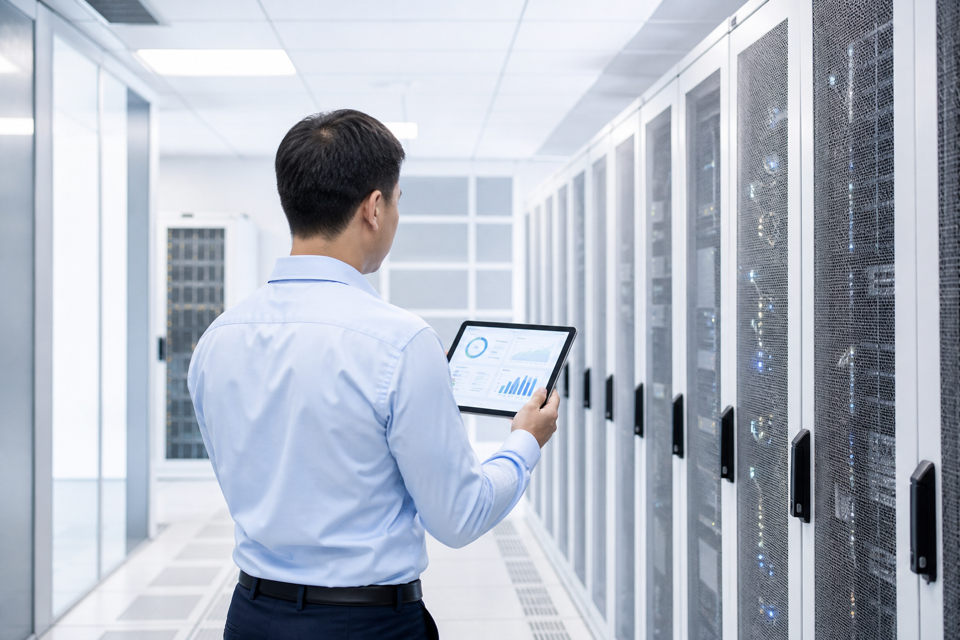 IT specialist planning server capacity in an enterprise data centre